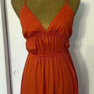 Orange Spaghetti Strap Dress